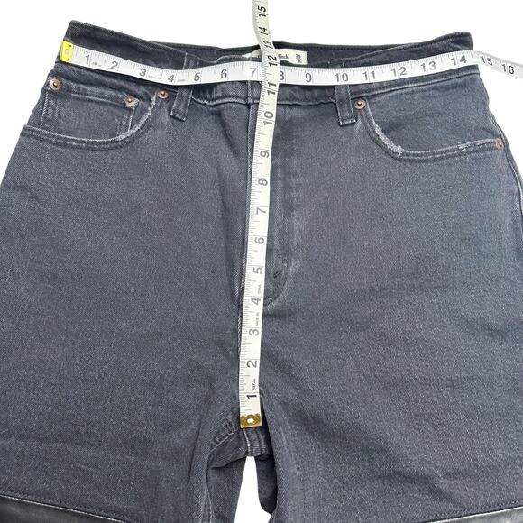 A&F | Women | The 90s Straight Ultra High Rise Faux Leather Trim Jeans | Size 29 - Picture 4 of 13